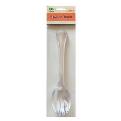 4PC CLEAR SERVING FORKS