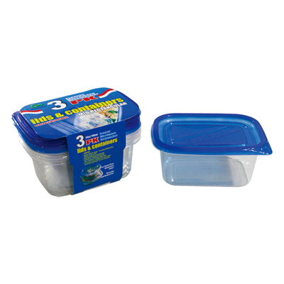 3PK RECTANGLE CONTAINER W/LID (24OZ)