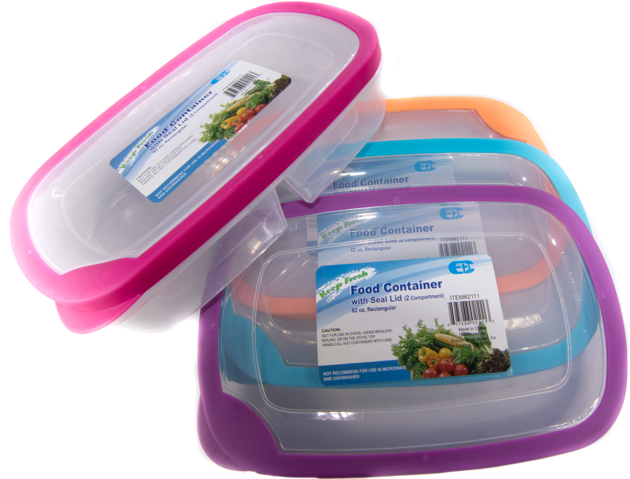 2 COMPARTMENT RECT CONTAINER W/SOFT SEAL LID 62O