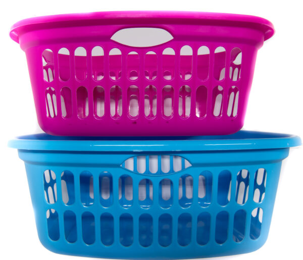 Jumbo Rect Laundry Basket 23.5"x15.25"x9.5 (Blue/Pink)