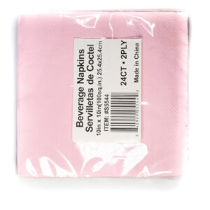 Napkin 10x10 24ct -Light Pink