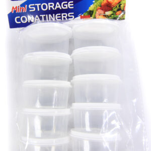 10PK Mini Round Storage Containers w/Lid 3.0oz