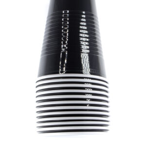 16oz 16pc Plastic TwoTone Cups(Black/White)9G