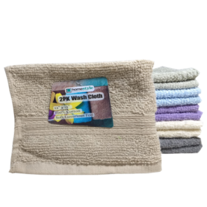 2PK 12X12 WASH CLOTHS -48 17OZ