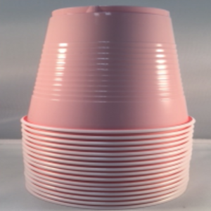 PLASTIC TWOTONE CUPS(LIGHT PINK/ WHITE)9 G