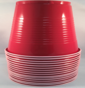 PLASTIC TWOTONE CUPS (RED/ WHITE) 9 G