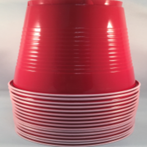 PLASTIC TWOTONE CUPS (RED/ WHITE) 9 G