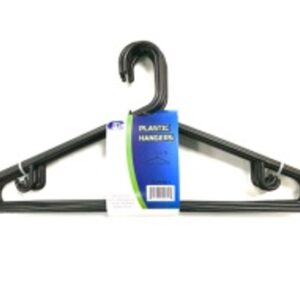 8 PK PLASTIC CLOTH HANGER - BLACK