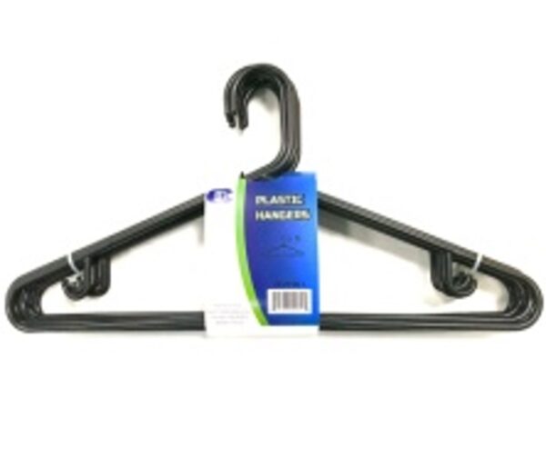 8 PK PLASTIC CLOTH HANGER - BLACK