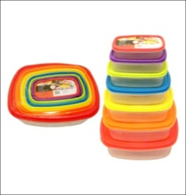 14PC RECT. PLASTIC STORAGE